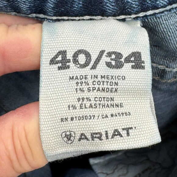 Ariat Denim M2 Relaxed Bootcut Mens Jeans 40x34 Blue Cotton Spandex Durable - Picture 6 of 10